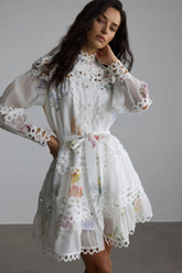 Alice Floral Print Lace Panelled Mini Dress | Dress In Beauty